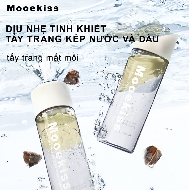 Dầu tẩy trang Mooekiss nước tẩy trang mắt và môi Dầu hạt moringa làm sạch sâu Nhẹ nhàng không kích ứng 75ml