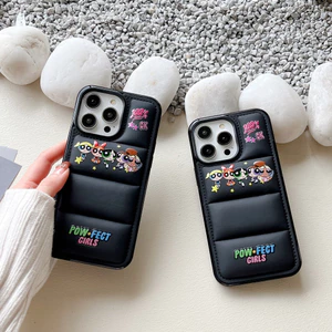 Phim hoạt hình dễ thương powfget bé gái áo khoác xuống Ốp điện thoại iphone 17 Pro Max 16 15 Pro Max 14 Pro Max 14 plus 13 Pro Max i13 13pro 11 Pro Max i11 iX XS XR Xs MAX 12Pro 12promax