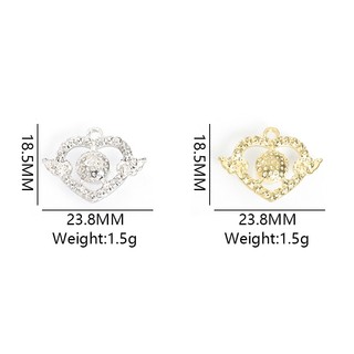 10 viên kim cương giả sáng bóng & khảm ngọc trai Đôi cánh thiên thần Bùa trái tim hàng ngày hoặc tiệc Mặc nhẹ Bông tai vòng cổ sang trọng DIY Mặt dây chuyền tinh tế - Món quà hoàn hảo cho những người bạn thân nhất hoặc người yêu
