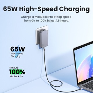 [Nexode Pro] Bộ chuyển đổi sạc nhanh siêu mỏng UGREEN GaN 65W Bộ sạc tường PPS nhanh gọn 3 cổng GaN cho MacBook iPad