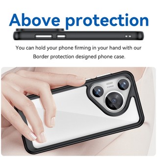 Ốp điện thoại Acrylic trong suốt Huawei Pura 70 Pro Pura70 Pura70Pro P70 Ốp điện thoại trong suốt bằng silicon mềm trong suốt Vỏ lưng cứng chống sốc Vỏ bảo vệ Camera chống rơi