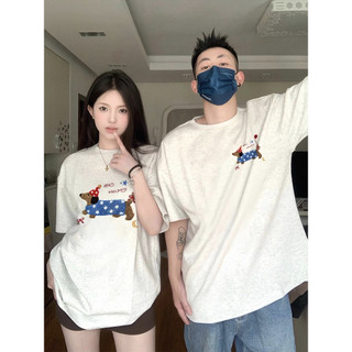 HIIXIIVI Mới 100% cotton Phong Cách Hàn Quốc Thời Trang Hàng Sẵn Có Nữ Mùa Hè Tay Ngắn Áo Quần Áo Cổ Tròn Tee Áo