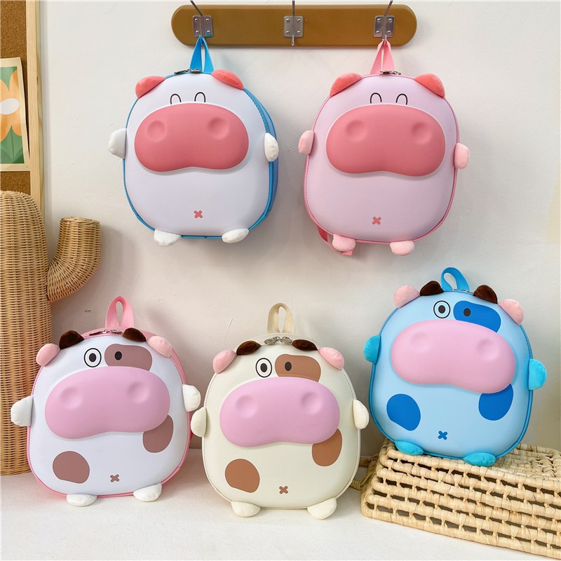 Ba lô bé trai bé gái Kawaii hoạt hình thỏ vỏ trứng trường học màu xanh hồng 1-3 tuổi