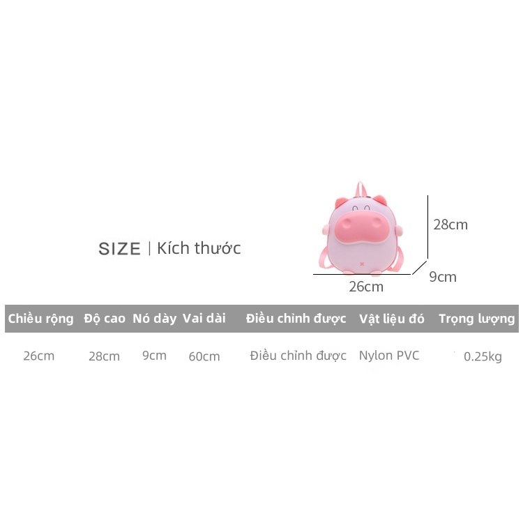 Ba lô bé trai bé gái Kawaii hoạt hình thỏ vỏ trứng trường học màu xanh hồng 1-3 tuổi