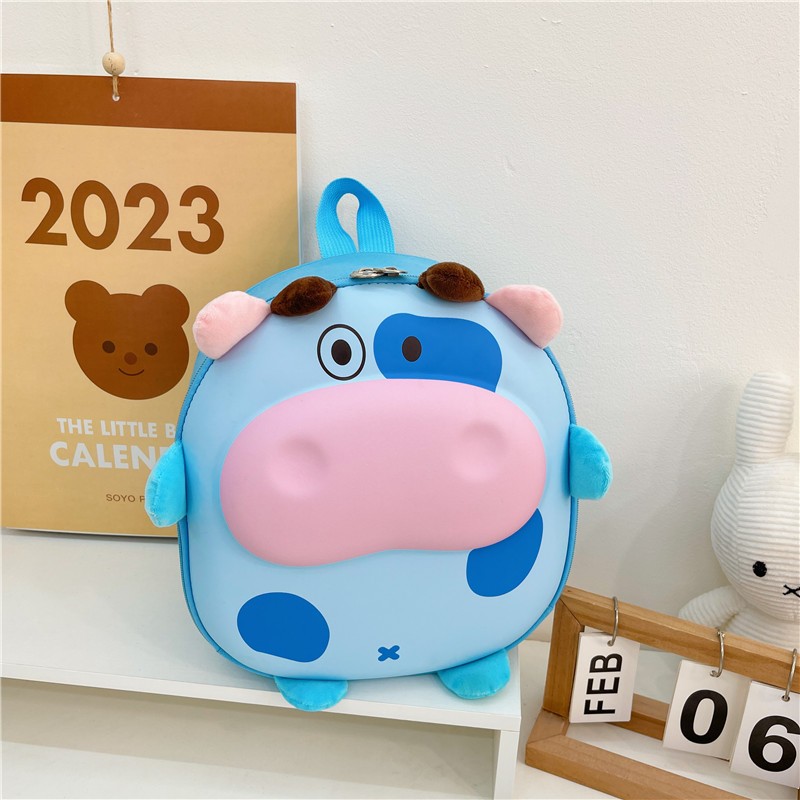 Ba lô bé trai bé gái Kawaii hoạt hình thỏ vỏ trứng trường học màu xanh hồng 1-3 tuổi
