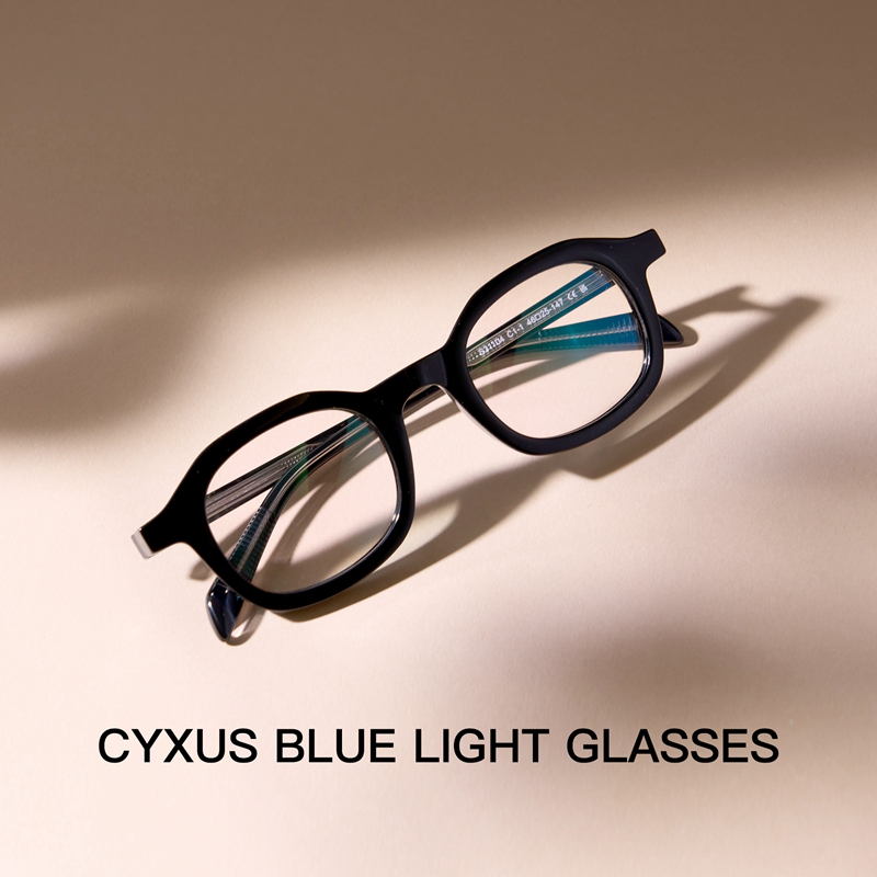 Cyxus Kính Cận Oval Chống Ánh Sáng Xanh Unisex Gọng Đa Giác TR90 Siêu Nhẹ Bảo Vệ Mắt Khi Dùng Máy Tính Chơi Game 8559