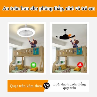Quạt trần Led CANMEIJIA có đèn E27 Đế 3 màu Đèn trần Điều khiển từ xa Đèn quạt hương liệu có thể điều chỉnh độ sáng Đèn trần thông minh 24W / 30W Bóng đèn Led im lặng Thời gian chiếu sáng nhà f