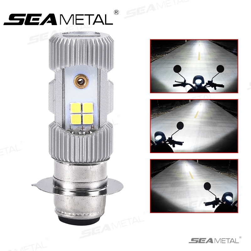 Seametal P15D Đèn Pha LED Xe Máy 3030 Bóng Đèn Chùm Cao Và Thấp Xe Máy Xe Tay Ga ATV Đèn Pha LED 9V-80V Trắng