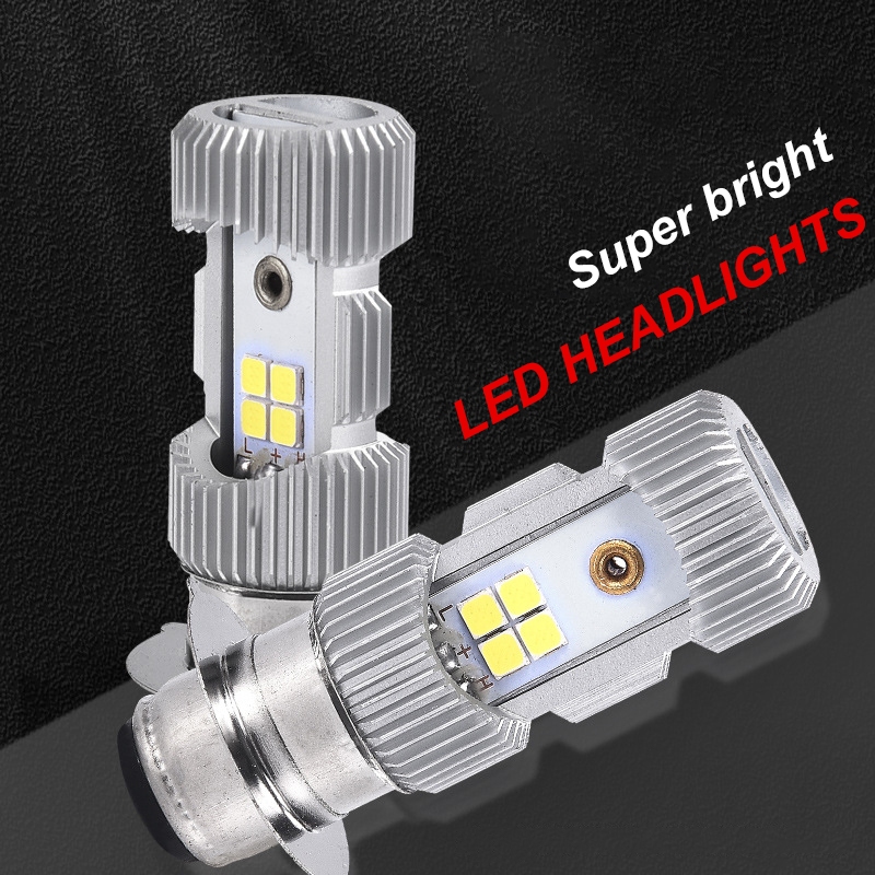 Seametal P15D Đèn Pha LED Xe Máy 3030 Bóng Đèn Chùm Cao Và Thấp Xe Máy Xe Tay Ga ATV Đèn Pha LED 9V-80V Trắng