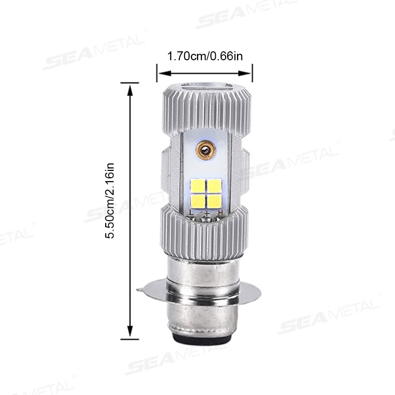 Seametal P15D Đèn Pha LED Xe Máy 3030 Bóng Đèn Chùm Cao Và Thấp Xe Máy Xe Tay Ga ATV Đèn Pha LED 9V-80V Trắng