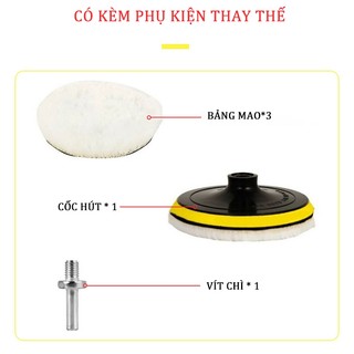 Set 5 miếng đánh bóng SEAMETAL bằng len 3/4/5inch cho xe máy ô tô