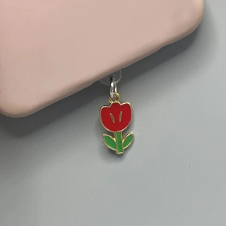 Điện Thoại Di Động Chống Bụi Cắm DIY Nhỏ Dầu Tươi Nhỏ Giọt Hoa Tulip Mặt Dây Chuyền Lỗ Điện Thoại Di Động Chống Bụi Cắm