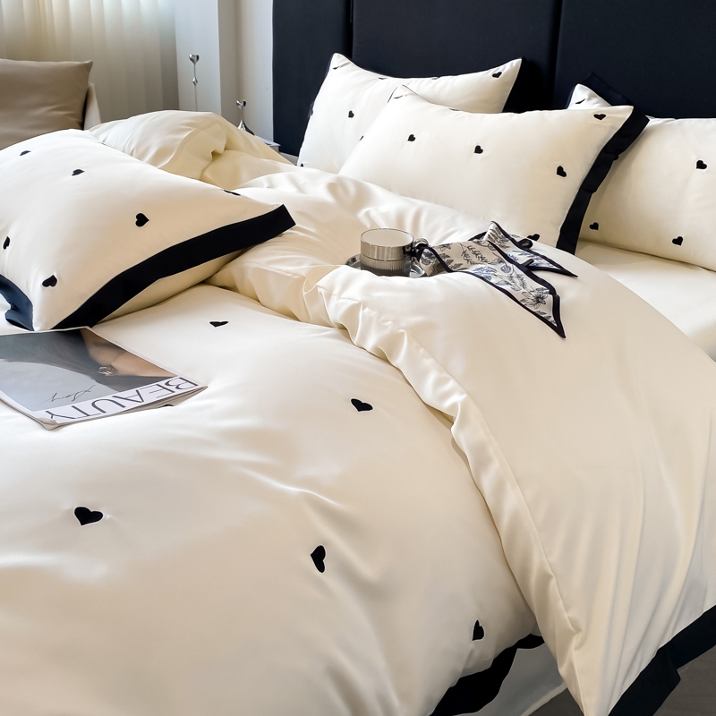 Bộ Drap giường 4 TRONG 1 Queen King Size Bộ đồ giường màu trơn Họa tiết ...