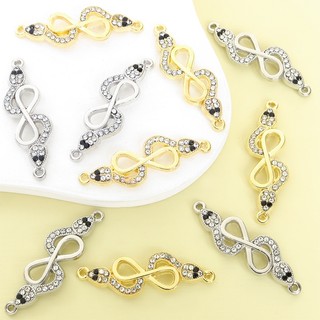 10 Chiếc Sáng Tạo Vô Cực Biểu Tượng Thiết Kế Kim Cương Giả Inlay Hình Rắn Kết Nối Cá Tính Phong Cách Punk Vòng Tay Vòng Cổ Vòng Chân Và Trang Trí Tiệc DIY Đôi Nhẫn Mặt Dây Chuyền