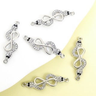 10 Chiếc Sáng Tạo Vô Cực Biểu Tượng Thiết Kế Kim Cương Giả Inlay Hình Rắn Kết Nối Cá Tính Phong Cách Punk Vòng Tay Vòng Cổ Vòng Chân Và Trang Trí Tiệc DIY Đôi Nhẫn Mặt Dây Chuyền
