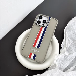 Thương hiệu sang trọng TB sọc đơn giản Vỏ điện thoại cảm giác thân thiện với da cho iphone 16 Pro Max 15 Pro Max 14 Pro Max i14 13 Pro Max i13 13pro i11 11 Pro Max 12 Pro Max Vỏ bảo vệ