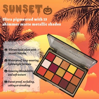 UCANBE Đầy Màu Sắc 15 Sắc Màu Phấn Mắt Bảng Trang Điểm, Cam Đỏ Shimmer Matte Kim Loại Sắc Tố Cao Trung Tính Đậm Chống Thấm Nước Mắt Kem Pha Trộn Halloween Trang Điểm Pallet Se