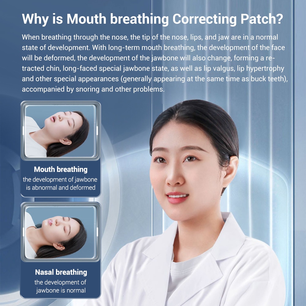 Ảnh Miếng dán chống ngáy Cofoe Đóng miệng Chỉnh sửa hô hấp Nhẹ thoáng khí Mũi ngủ Đóng chỉnh hình 4
