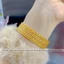 Vòng tay titan không gỉ mạ vàng 18k thiết kế hoạ tiết lấp lánh thời trang trẻ trung dành cho nữ