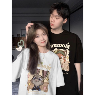 HIIXIIVI Áo Thun Unisex Cotton Tay Ngắn Cổ Tròn In Độc Đáo Cho Cặp Đôi Nam Nữ