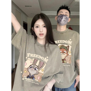 HIIXIIVI Áo Thun Unisex Cotton Tay Ngắn Cổ Tròn In Độc Đáo Cho Cặp Đôi Nam Nữ
