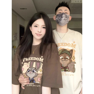 HIIXIIVI Áo Thun Unisex Cotton Tay Ngắn Cổ Tròn In Độc Đáo Cho Cặp Đôi Nam Nữ
