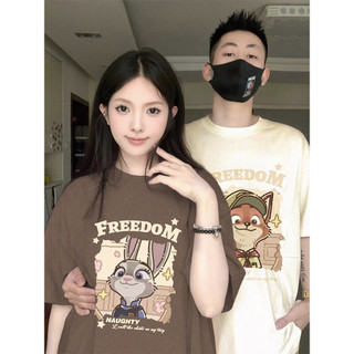 HIIXIIVI Áo Thun Unisex Cotton Tay Ngắn Cổ Tròn In Độc Đáo Cho Cặp Đôi Nam Nữ