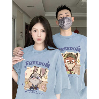 HIIXIIVI Áo Thun Unisex Cotton Tay Ngắn Cổ Tròn In Độc Đáo Cho Cặp Đôi Nam Nữ