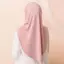 Jifang Trơn Mềm Mịn Sử Dụng Đôi Hồi Giáo Tức Thì Hijabs Hai Lớp Cạnh Tròn Mặt nạ Đầu Chin Cổ Bao Khăn Choàng Pashmina PW09