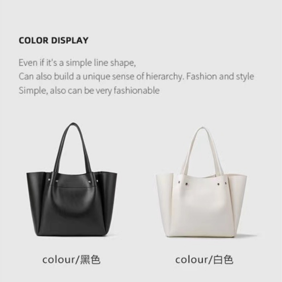 ZARA Túi Tote sức chứa lớn đơn giản dành cho nữ mới Túi mua sắm đeo vai Túi đi làm