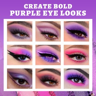UCANBE Bảng Trang Điểm Phấn Mắt Tím, 15 Màu Đen Khói Shimmer Matte Kim Loại Lấp Lánh Tím Oải Hương Hồng Trang Điểm Bộ Trang Điểm Cho Cosplay Halloween Ursula Trang Phục Phù Thủy Dự Tiệc