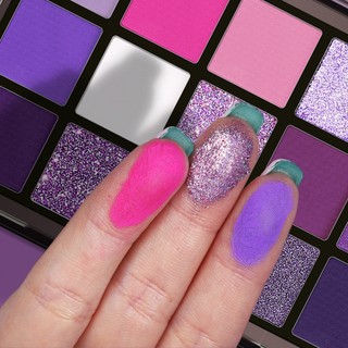UCANBE Bảng Trang Điểm Phấn Mắt Tím, 15 Màu Đen Khói Shimmer Matte Kim Loại Lấp Lánh Tím Oải Hương Hồng Trang Điểm Bộ Trang Điểm Cho Cosplay Halloween Ursula Trang Phục Phù Thủy Dự Tiệc