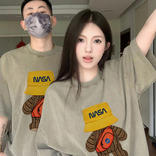 HIIXIIVI Thương Hiệu Mới 100% Cotton Unisex Áo Thun Nữ Tay Ngắn Nam Nữ Baggy Cổ Tròn Rời In Độc Đáo Cặp Đôi Tee