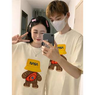 HIIXIIVI Thương Hiệu Mới 100% Cotton Unisex Áo Thun Nữ Tay Ngắn Nam Nữ Baggy Cổ Tròn Rời In Độc Đáo Cặp Đôi Tee
