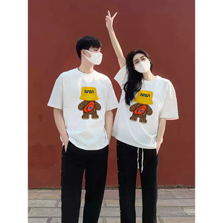 HIIXIIVI Thương Hiệu Mới 100% Cotton Unisex Áo Thun Nữ Tay Ngắn Nam Nữ Baggy Cổ Tròn Rời In Độc Đáo Cặp Đôi Tee