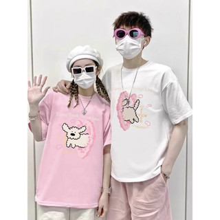 HIIXIIVI Thương Hiệu Mới 100% Cotton Unisex Áo Thun Nữ Tay Ngắn Nam Nữ Baggy Cổ Tròn Rời In Độc Đáo Cặp Đôi Tee