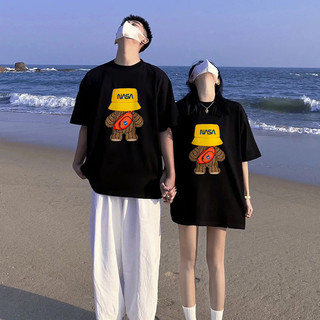 HIIXIIVI Thương Hiệu Mới 100% Cotton Unisex Áo Thun Nữ Tay Ngắn Nam Nữ Baggy Cổ Tròn Rời In Độc Đáo Cặp Đôi Tee