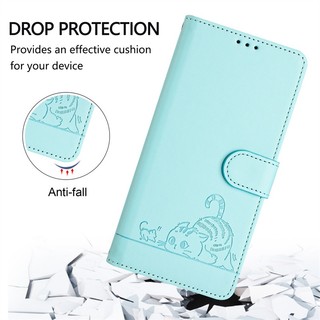 Ốp Lưng Cho IPhone 12 Mini 11 Pro X Xr Xs Max 6 6s 7 8 Plus Se 2 3 4 2020 Cho Ipod Touch 5 6 7 Flip Wallet Case Da 3D Dập Nổi Dễ Thương Khe Cắm Thẻ Mèo Có Dây buộc miễn phí