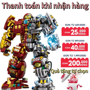 xếp hình Dựng Đồ Chơi Sắt Mecha Người Anh Hùng Các Hạt Nhỏ Giáo Dục Trẻ Em Bé Trai Khối Xây Dựng lắp ráp mô hình bộ