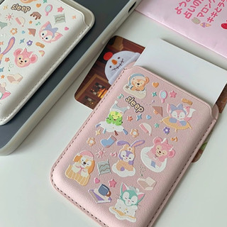 Hộp đựng thẻ ví họa tiết cáo dễ thương màu hồng dâu tây cho iPhone15pro 15promax 14 14promax 14pro