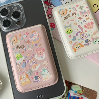 Hộp đựng thẻ ví họa tiết cáo dễ thương màu hồng dâu tây cho iPhone15pro 15promax 14 14promax 14pro