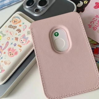 Hộp đựng thẻ ví họa tiết cáo dễ thương màu hồng dâu tây cho iPhone15pro 15promax 14 14promax 14pro