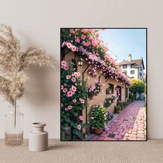 MOZI✨30 * 40cm / 40 * 50cm Phố hoa cúc tranh tô màu theo số tranh số hóa tranh sơn dầu số hoá Hoa Cúc Phố Tự Làm Kỹ Thuật Số Tranh Sơn Dầu Tranh Hoa Tay Tranh Làm Đầy Tranh Acrylic Tranh Sơn Màu Tranh Tay Tranh Sơn Dầu Trang Trí