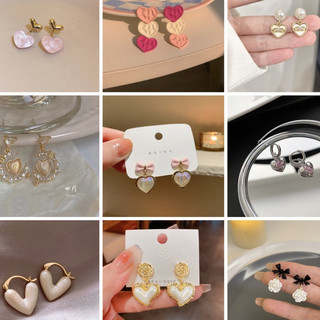S925 Bạc Kim Nhỏ Tươi Tất Cả Trận Đấu Bông Tai Hình Trái Tim Phong Cách Mới Hợp Thời Trang Ánh Sáng Sang Trọng Cao Cấp Phiên Bản Hàn Quốc Bông Tai Sang Trọng Nữ
