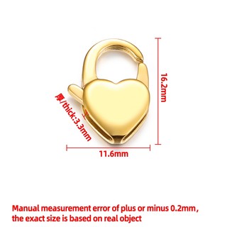 Đánh Bóng Lớn Thép Không Gỉ Tình Yêu Tôm Hùm Khóa Vàng 18k Hình Trái Tim Kẹp Trang Sức Tự Làm Khóa Vòng Cổ Vòng Tay Phụ Kiện