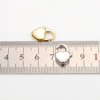 Đánh Bóng Lớn Thép Không Gỉ Tình Yêu Tôm Hùm Khóa Vàng 18k Hình Trái Tim Kẹp Trang Sức Tự Làm Khóa Vòng Cổ Vòng Tay Phụ Kiện