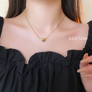 DREJEW Vòng cổ thép titan Hàn Quốc mặt dây chuyền đậu keo chuỗi xương đòn Internet nổi tiếng đơn giản khí chất choker phong cách lạnh cổ đồ trang trí