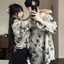 Tianlesiwei Mùa hè băng lụa chống nắng dáng rộng mỏng trung tính phong cách áo sơ mi Nhật Bản in hình bướm dài tay