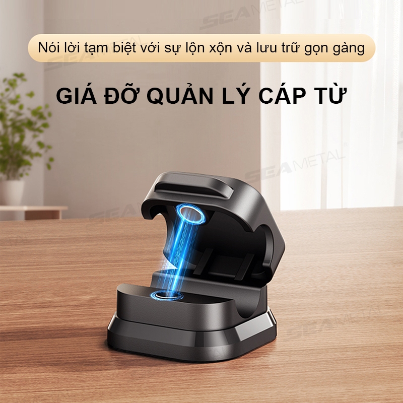10 cái Kẹp cố định dây cáp sạc tiện lợi SEAMETAL giúp bàn làm việc ngăn nắp