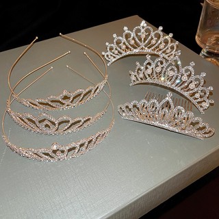 Ngọc trai dát kim cương tình yêu vương miện tóc vương miện vòng tóc thời trang tinh tế headband cô dâu khí chất mũ nón dành cho nữ